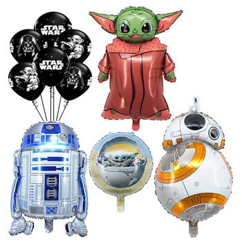 Космический робот Disney Science Fiction Star Wars Yoda Baby BB8, 12-дюймовый Воздушный шар на День Рождения, Украшенный алюминиевой пленкой из латекса, Милый