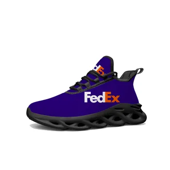 Кроссовки FedEx на плоской подошве, мужская Женская спортивная обувь, Высококачественная Курьерская доставка по США, обувь из сетчатого материала на шнуровке, обувь на заказ