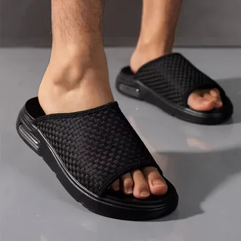 Летние мужские сандалии, качественная уличная мужская повседневная обувь, модные уличные прогулочные шлепанцы с открытым носком, противоскользящие пляжные сандалии