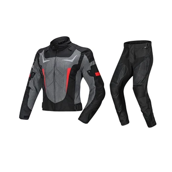 Летняя Мотоциклетная куртка, Комплект брюк, Куртка для верховой езды, костюм для гонок, Защитный с подкладкой, Мужская Женская Ветрозащитная Одежда для мотокросса