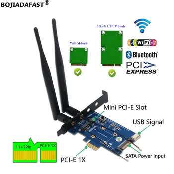 Мини PCIe mPCIe к PCI-E 1X Беспроводной Адаптер Слот для SIM-карты С Двумя Антеннами Для модуля 4G 3G LTE GSM Mdoem/Wifi BT