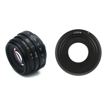 Мини-объектив 35 мм F1.6 APS-C для телевидения/CCTV и черный C-образный кинообъектив для Canon EOS M