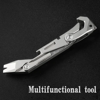 Многофункциональный титановый инструмент наружный инструмент гаечный ключ отвертка лом измерительная линейка EDC нож открывалка для бутылок портативный
