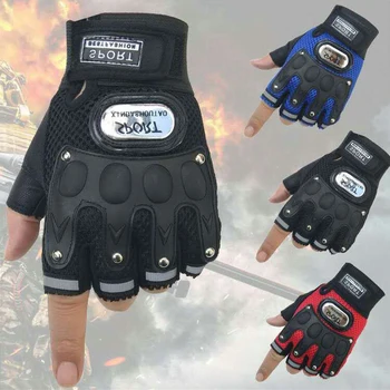Мотоциклетные перчатки с полупальцами, дышащие тактические перчатки, перчатки для езды на велосипеде по пересеченной местности, фитнеса, ударопрочные перчатки