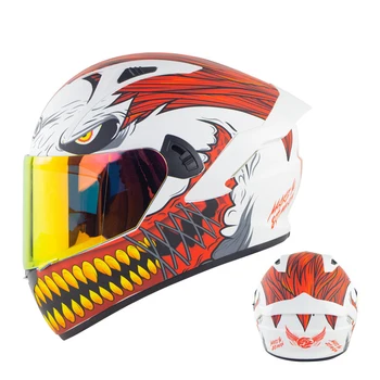 Мотоциклетные шлемы KEMIMOTO Полнолицевые С двумя линзами в горошек С большим задним крылом Мотоциклетный шлем Cascos Moto Capacete Шлем