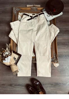 Мужские брюки Derrickmen Прямые с высокой талией и множеством карманов, винтажная рабочая одежда
