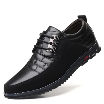 Мужские кроссовки из синтетической кожи, мужская повседневная Обувь2023, обувь из искусственной кожи, черная дышащая деловая мужская обувь
