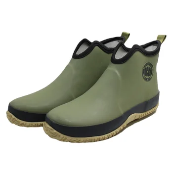 Мужские непромокаемые ботинки без застежки, водонепроницаемые резиновые ботильоны, уличные повседневные рыбацкие ботинки, непромокаемая обувь для студентов, Мужские ботинки на платформе