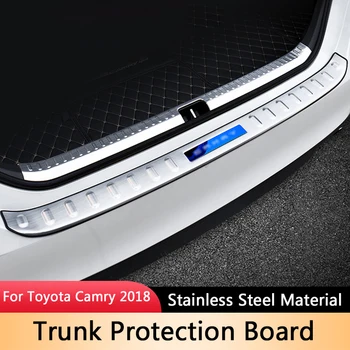 Накладка на багажник автомобиля QHCP, защита бампера багажника из нержавеющей стали, защита порогов, внутренняя внешняя для Toyota Camry 2018 Аксессуары