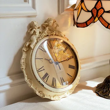 Настенные часы в американском стиле в стиле ретро в гостиной, классические часы в европейском стиле, подвесные настенные украшения