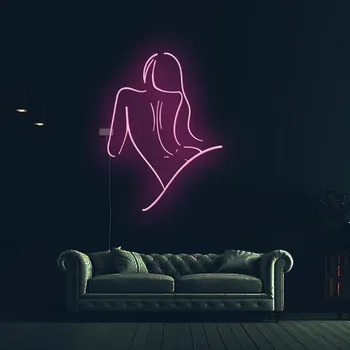 Неоновая вывеска с чувственным обнаженным женским телом Neon Art, Настенное искусство для спальни sesual Woman Body, Светодиодная вывеска Sexy Body, Декор для эротической комнаты для пары
