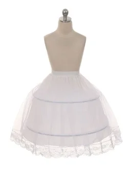 Новая белая юбка с 2 Проволочными Обручами для девочек, Юбка для Первого Причастия