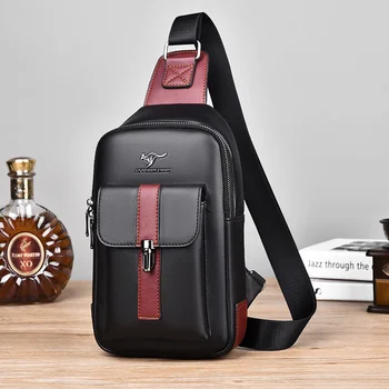 Новая кожаная мужская нагрудная сумка, деловая сумка через плечо, повседневная мужская сумка через плечо, модная сумка-слинг