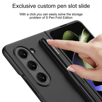 Новый Ультратонкий Матовый Чехол для Samsung Z Fold4 Fold5 Case с прорезью для ручки Роскошный Жесткий Противоударный Чехол для Galaxy Z Fold 4 5 Case