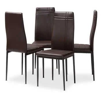 Обеденный стул с кожаной высокой спинкой -набор из 4 обеденных стульев