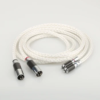 Пара OCC Посеребренный аудиокабель HiFi XLR Балансный кабель RCA Штекер-розетка XLR Аудиокабель 8AG Twist Cable
