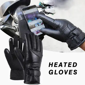 Перчатки с электрическим подогревом, ветрозащитные перчатки для велоспорта, катания на лыжах, теплые перчатки с подогревом, питание от USB для мужчин и женщин