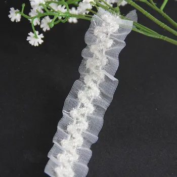 Плетеная эластичная кружевная отделка из эластичной белой ленты, отделка аппликацией 25 мм, швейные принадлежности для костюмов, платье 45 ярдов/T1113