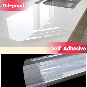 Прозрачная пленка для кухонной столешницы из ПВХ, самоклеящиеся маслостойкие мраморные обои, Виниловая водонепроницаемая съемная наклейка на стену