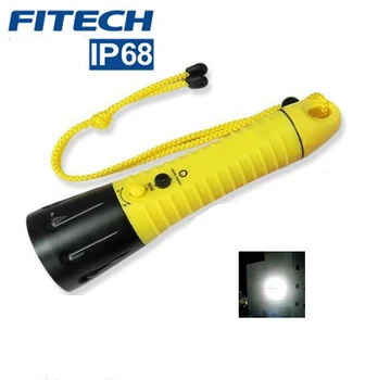 Профессиональный Фонарь для подводного плавания FITECH F12 PRO с зарядкой USB Type C, перезаряжаемый фонарик 1000 люмен, желтый фонарик