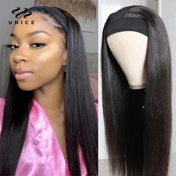 Прямой парик с оголовьем Unice Hair Парики из человеческих волос для афроамериканских женщин Доступный бесклеевой парик с оголовьем для начинающих