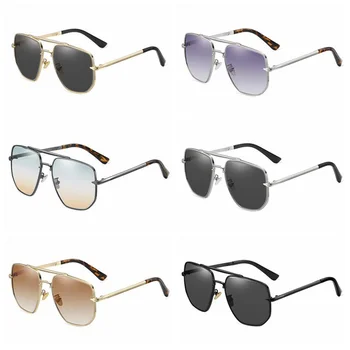 Роскошные квадратные солнцезащитные очки Унисекс с металлическими оттенками, солнцезащитные очки, Винтажный дизайн, зеркало в океане, реквизит для фотографий
