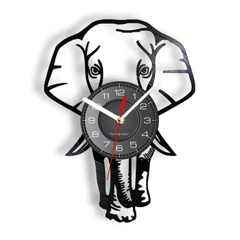 Сафари с животными, Настенные часы с изображением Слона, Африканская Дикая природа, Декор стен Питомника Слонов, Винтажная Виниловая пластинка, Настенные часы