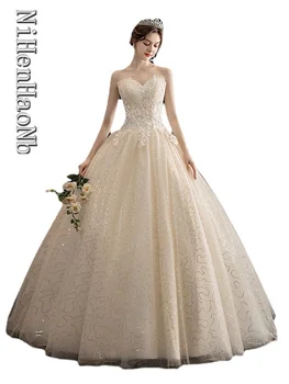 Свадебное платье оптом Со шнуровкой и вышивкой Свадебные платья Невесты Бальное платье Фабричный халат Mariage
