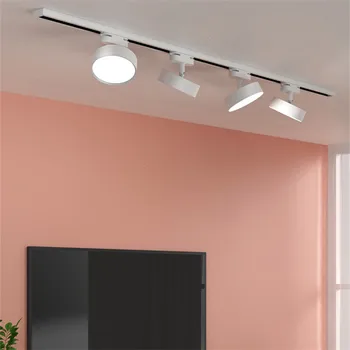 Светодиодная Дорожка Lichten 12W Plafond Spoor Verlichting Aluminium 2 Draden Cob Rail Spots Voor 220V Led Shop Light Кухня