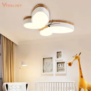 Скандинавский деревянный потолочный светильник Macaron, симпатичный потолочный светильник для Детской спальни, гостиной