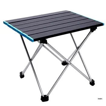  Складной стол, Портативный стол для кемпинга, Алюминиевая Складная столешница, Сверхлегкий Компактный с сумкой для переноски, открытый Черный/синий