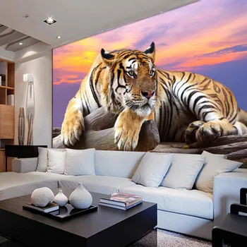 Современный стиль, 3D Реалистичные животные, Сибирский тигр, обои для гостиной, диван, ТВ, Фон, Индивидуальные настенные обои для стен