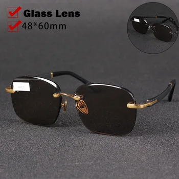 Солнцезащитные очки Evove Glass Мужские и женские солнцезащитные очки без оправы для мужчин, винтажные линзы из коричневого камня с защитой от царапин