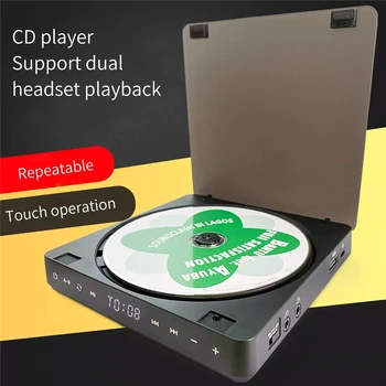 Универсальный Портативный CD-плеер 3,5 мм USB Hi-Fi Walkman Disc Learning Ретро CD-диск Альбомный проигрыватель Поддержка сенсорного управления CD/MP3/WMA