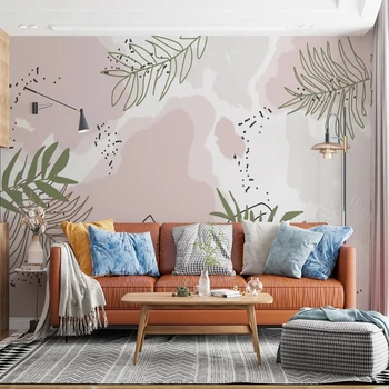 Фотообои на заказ 3D В Скандинавском минималистском стиле, Тропические растения, Акварель, Тканевые обои, Фоновая Бумага для стен