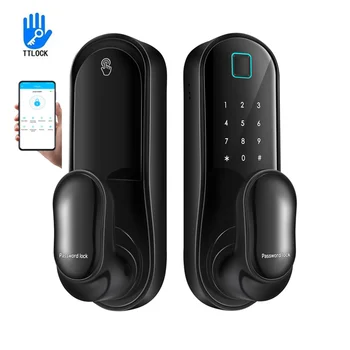 Цифровой электронный умный дверной замок с отпечатком пальца/ смарт-картой/паролем/ключом/приложением для разблокировки без ключа