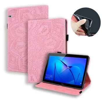 Чехол с 3D цветочным Тиснением для Huawei MediaPad T5 10, 10,1 дюймов, Откидная подставка со слотами для карт, Чехол для планшета, Чехол для Mediapad T5 10 Capa