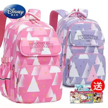 Школьные сумки Disney с Микки и Минни для мальчиков и девочек, ортопедический рюкзак для учащихся начальных и средних классов, Большая вместительность, легкая Mochila