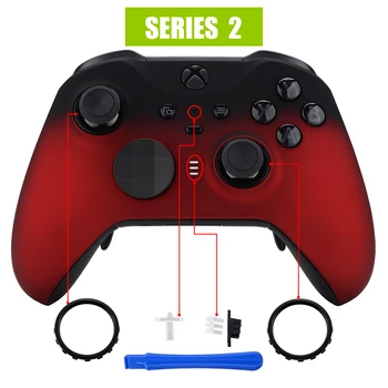 Экстремальная тень Ало-красная мягкая сенсорная лицевая панель Передний корпус Сменный комплект для контроллера Xbox One Elite Series 2