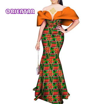 Элегантная Африканская Женская Одежда, Платье Дашики, Модное Облегающее Платье С Восковым Принтом, Большие Размеры, Вечернее Длинное Платье, Свадебное Vestido WY658