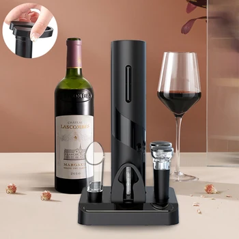 Электрическая открывалка для бутылок вина с резаком для фольги, Перезаряжаемый Автоматический штопор для красного вина одним нажатием кнопки для любителей вина в баре