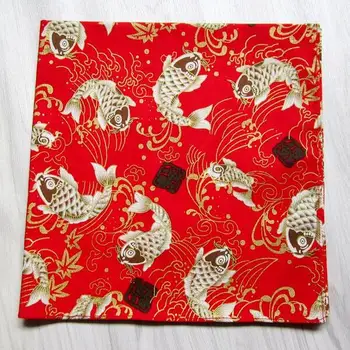 Японский носовой платок 47*47 см Карповые из чистого Хлопка Женские с винтажным принтом Фуросики